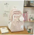 Joli sac à dos scolaire style coréen pour filles grand format mignon rose pastel étoile - Rose