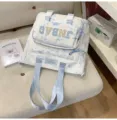 Grande capacità stile cinese tela zaino blu e bianco nuvola modello borsa scolastica studenti - Borsa di Ripetizione (Senza Ciondolo) / Blu