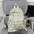 Japanese style ins fresh leopard print backpack cute student school bag trendy daypack - No Pendant / S / Green