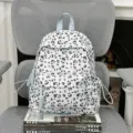Cute Japanese style blue leopard print backpack, casual student school bag with multi pockets. - No Pendant / S / Blue