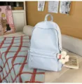 Japanese style large capacity casual backpack for women and students light blue school bag - S / No Pendant / Blue