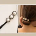 Chignon perle vintage accessoire cheveux élégant avec anneau en métal tressé pour femmes. - Chignon Maker Perle Vintage