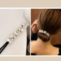 Pince a chignon fleur de perle accessoire de coiffure elegant outil de coiffage pour femme - Chignon Maker Cinq Fleurs
