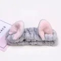 Graues flauschiges Katzenohren Stirnband zum Gesicht waschen, süßes Plüsch Make-up Haarband. - Graues Ohr-Haarband