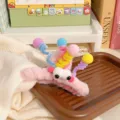Plush monster hair claw clip cute pink shark clip fuzzy hairpin for sweet girls hair styling accessories - Pink