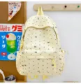 Japanese style cute polka dot backpack large capacity school bag for girls daily casual use - No Pendant / L / Yellow