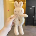 Mignon chouchou de cheveux lapin en peluche doux élastique queue de cheval pour fille - Chouchou Lapin Abricot