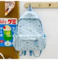 Light blue casual school backpack with polka dots and bow prints, large capacity casual daypack. - No Pendant / S / Blue