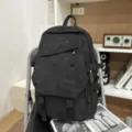 Casual multi-purpose backpack stylish dark pattern travel daypack for men and women daily use - Large Without Pendant / Black