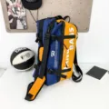 Sac à dos de voyage multifonctionnel bleu et orange grande capacité pour le sport. - Bleu Marine et Jaune