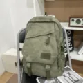 Casual camouflage backpack stylish student travel daypack light dark pattern green - Large Without Pendant / Green