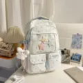 Korean ins star print school backpack sweet style primary school student backpack variant - Blue With Pendant Stars