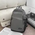 Grey minimalist waterproof backpack, lightweight daily commute computer bag for outdoor hiking. - Gray Large (No Pendant)