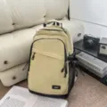 Khaki Casual Waterproof Backpack Lightweight Daily Commuter School Bag for Men Women - Khaki Large (No Pendant)