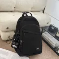 Black minimalist daily commute backpack, lightweight waterproof design for outdoor. - Black Large With Charm