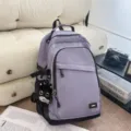 Lightweight minimalist purple backpack for outdoor hiking, casual daily commute and laptop carry. - Large Purple with Pendant
