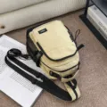 Lightweight outdoor hiking backpack, khaki casual minimalist daily commuter chest bag. - Khaki Small (No Pendant)