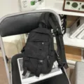 Black lightweight tactical sling backpack casual multi-purpose chest bag for daily travel - Small Without Pendant / Black