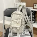 Lightweight camouflage backpack casual travel rucksack with multiple pockets for daily use - Small Without Pendant / White