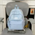 Light Blue Star Print Casual Backpack Sweet Style School Student Daily Travel Bookbag - No Pendant / S / Blue