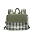 Mochila a cuadros verde para mujer bolso escolar ligero y bolsa de uso diario casual - Verde