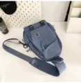 Unisex casual blue sling bag, versatile crossbody chest bag for daily urban travel variant. - No Pendant / Blue