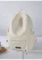 Minimalistische effen canvas casual rugzak schooltas lichtgewicht reisdagzak voor dagelijks. - Wit Groot