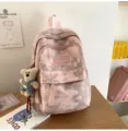 Carino zaino scolastico rosa con stampa stelle luna stile giapponese per ragazze e studenti - senza ciondolo / Taglia S / Rosa