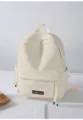 Sac à dos décontracté minimaliste blanc cassé pour femmes et étudiants, cartable uni. - Blanc Petit