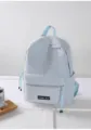 Sac à dos décontracté uni bleu clair cartable léger voyage sac de jour quotidien - Bleu Petit