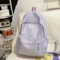 Light purple casual backpack for women, sweet polka dot school bag with spacious daily storage. - No Pendant / L / Purple