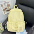 Cute yellow star backpack for girls school and travel Japanese style mini daypack sweet aesthetic - Large (Without Pendant) / Yellow