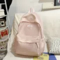 Pink cute backpack for women, sweet Japanese style school bag with polka dots, mini casual travel pack. - No Pendant / L / Pink