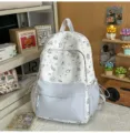 Korean ins cute cartoon cat backpack large capacity sweet student schoolbag casual bag - No Pendant / L / Blue