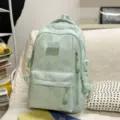 Light green star pattern school backpack large capacity student book bag daily casual daypack - No Pendant / Green