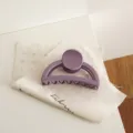 Pinza de pelo mate morada grande, horquilla geométrica de semicírculo para peinado diario. - Púrpura Polvoriento