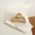 Matte milk coffee half-moon hair claw clip, elegant large geometric hair accessory for women. - Milk Coffee