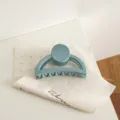 Matte Blue Crescent Hair Claw Clip Geometric Shark Hairpin Elegant Daily Headwear - Light Blue