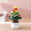 Pianta in vaso con albero di Natale all'uncinetto fatto a mano per decorazione! - Albero di Natale in Vaso Verde Sfumato