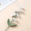 Bouquet di fiori all'uncinetto fatto a mano fiore lavorato a maglia decorazione - Non scordarti di me Verticale-Bianco