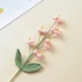 Mazzo di fiori non-ti-scordar-di-me all'uncinetto fatto a mano decorazione scrivania estetica - Non scordarti di me Verticale-Rosa
