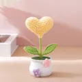 Handcrafted crochet heart flower potted plant home decor aesthetic cute gift ornament - Yellow Heart Potted Plant