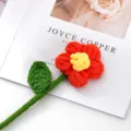 Bouquet di fiori a soffio all'uncinetto, fiore di lana artificiale colorato regalo docenti - Arancione