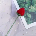 Fiore di fragola all'uncinetto fatto a mano dolce regalo lavorato a maglia festa compleanno - Fragola Rossa