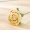 Rosa gialla fatta all'uncinetto bouquet di lana regalo decorazione casa variante stile - Rosa Bolla - Giallo