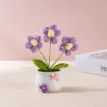 Handcrafted crochet purple flower potted plant desk car ornament cute birthday gift - Purple Puffed Potted Plant