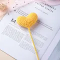 Handmade yellow crochet heart flower gift for birthday, girlfriend and teachers day decor. - Heart-LOVE Yellow