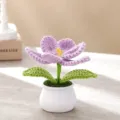 Handmade crochet potted flower purple tulip desk decor knitted artificial plant ornament - Purple Potted Tulip