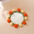 Sottobicchiere con fiori all'uncinetto fatto a mano tappetino carino per tazza 1pz - Giallo Arancio