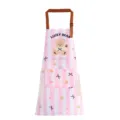 Delantal de cocina impermeable lindo a rayas rosas para mujeres tareas domésticas - Oso de Rayas Rosas